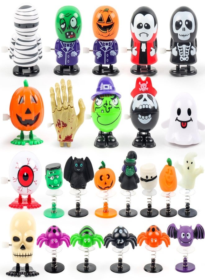 xFFFun Halloween Party Favors for Kids, 24PCS Halloween Wind Up Jumping Toys Bulk for Goodie Bags Stuffers, Non Candy Trick or Treat Toy, Classroom Prize Treat Bag Fillers for School Giveaways Gifts - Image 1